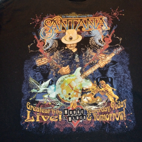 bezodeluz Other - Santana House Of Blues Beso De Luz 3X Black T-shirt